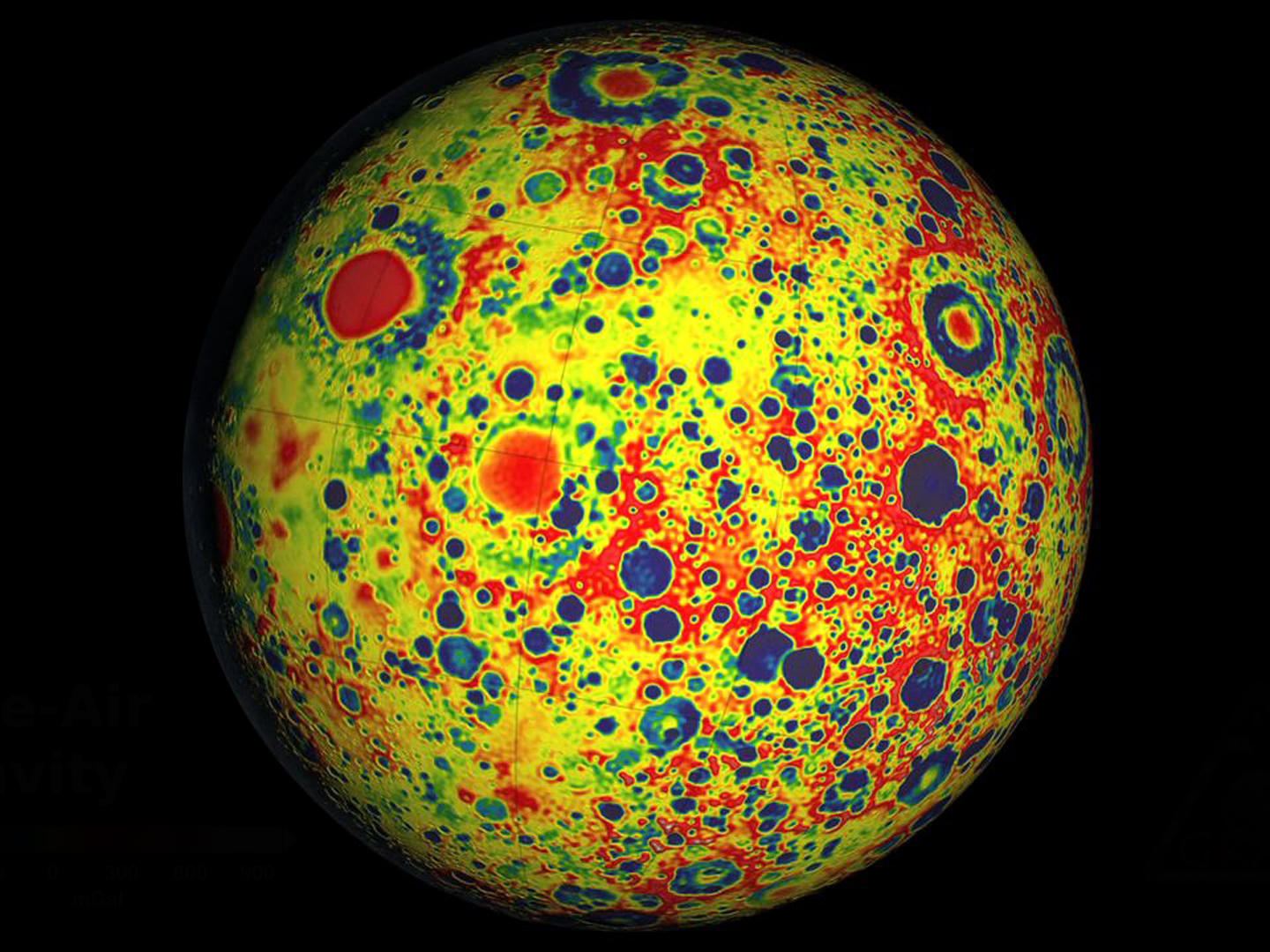 GRAIL gravity globe of the lunar far side